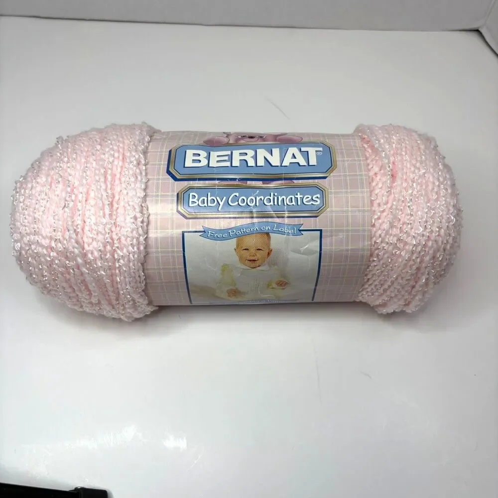 Bernat Baby Coordinates Baby Pink 5.6OZ Pompadour Yarn Discontinued New No Dyes